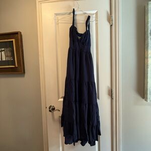 Speechless Deep Blue Tiered Maxi Dress